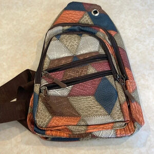 Canvas Sling Bag, multicolored , New